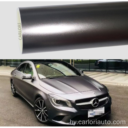 Satin Metallic Titanium մոխրագույն մեքենայի փաթաթում վինիլ